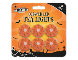 Wholesale Cobweb LED Tea Lights 6pk