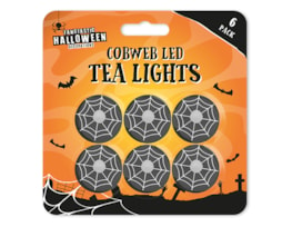 Wholesale Cobweb LED Tea Lights 6pk