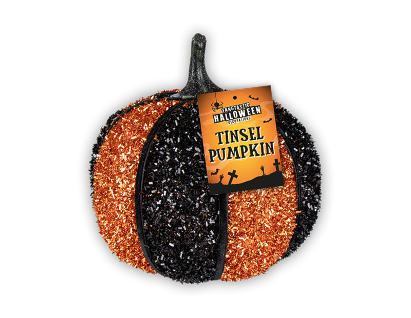 Wholesale Halloween Tinsel Pumpkin 14cm