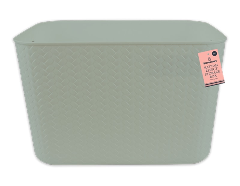 Wholesale Rattan Effect Storage Box with Handles 20L