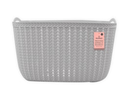 Wholesale Plastic Woven Effect Basket Large - 13.6L