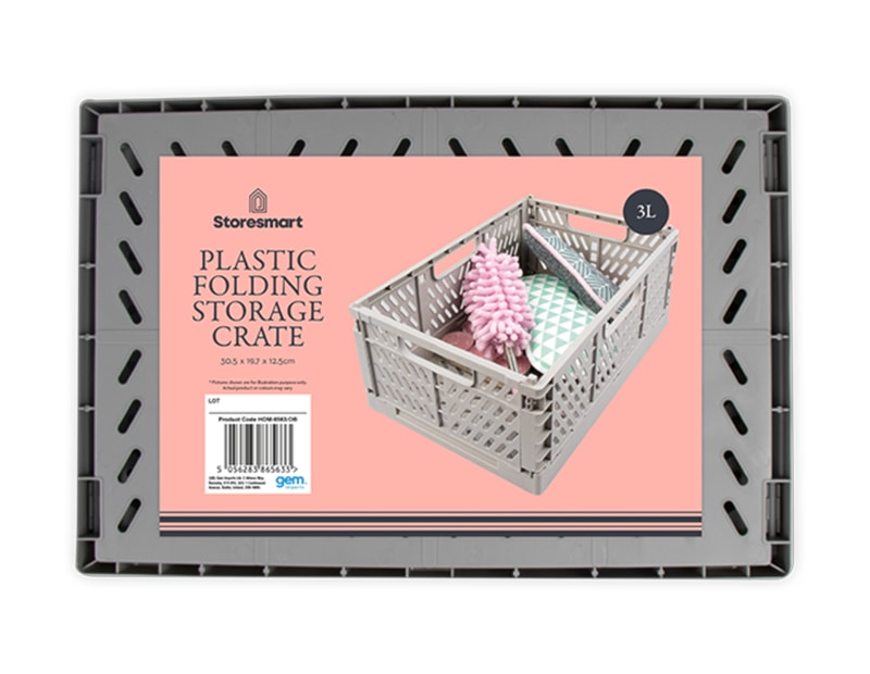 Wholesale Plastic Folding Storage Crate Large - 3L