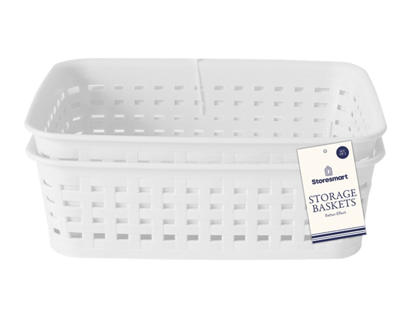 Rattan Effect Storage Baskets 2pk