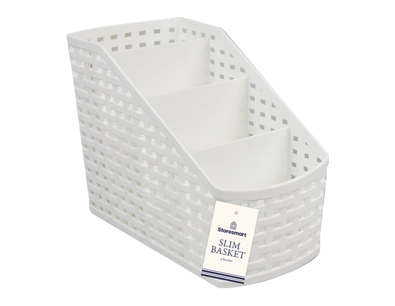 Plastic 4 Section Slim Basket