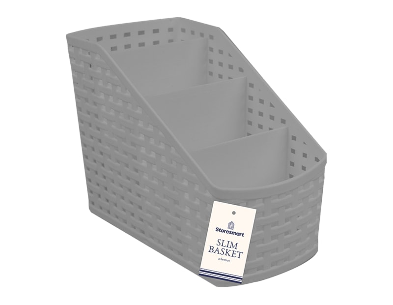 Plastic 4 Section Slim Basket