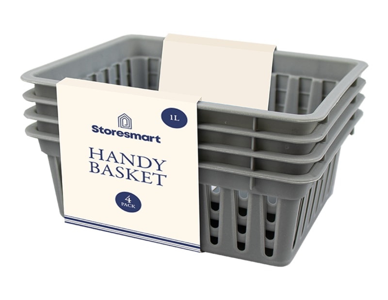 Wholesale Plastic Handy Basket 4pk -  1L