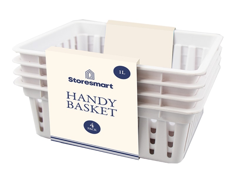 Wholesale Plastic Handy Basket 4pk -  1L