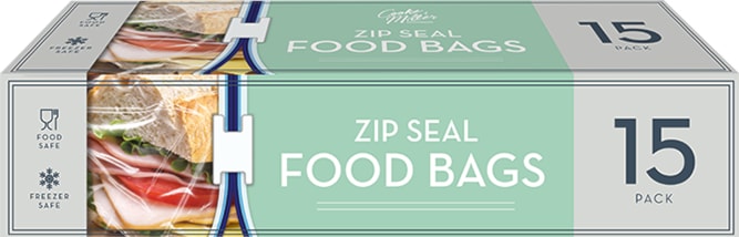 Wholesale Slide Zip Food Bags 15pk CDU