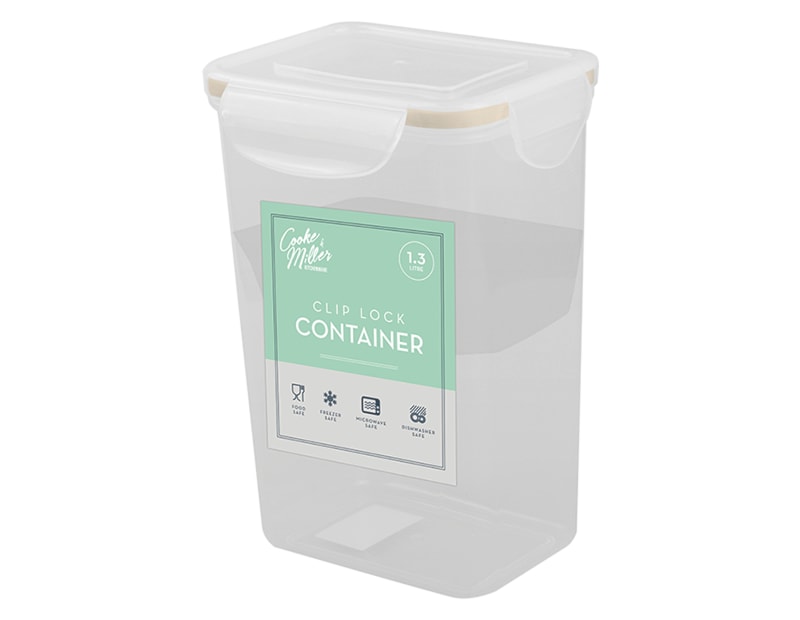 Rectangle Clip Lock Container 1300ml