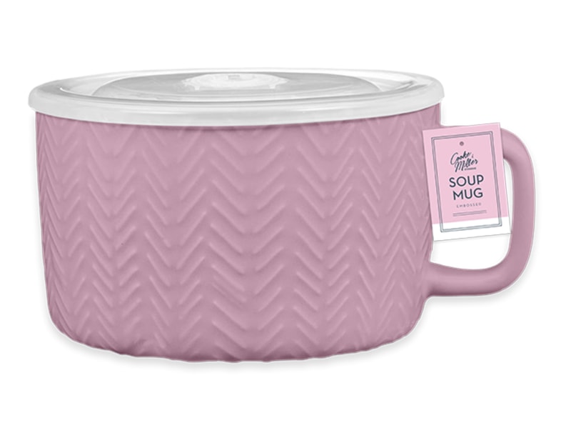 Wholesale Pastel Embossed Soup Mug