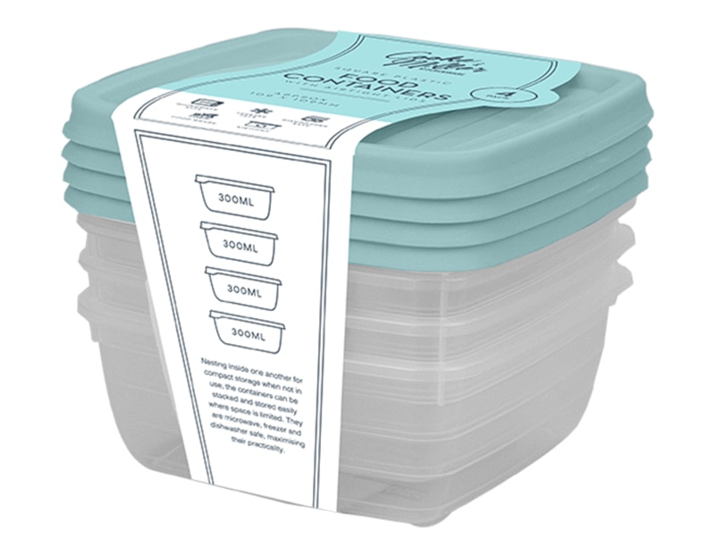 Wholesale Pastel Plastic Container 4pk