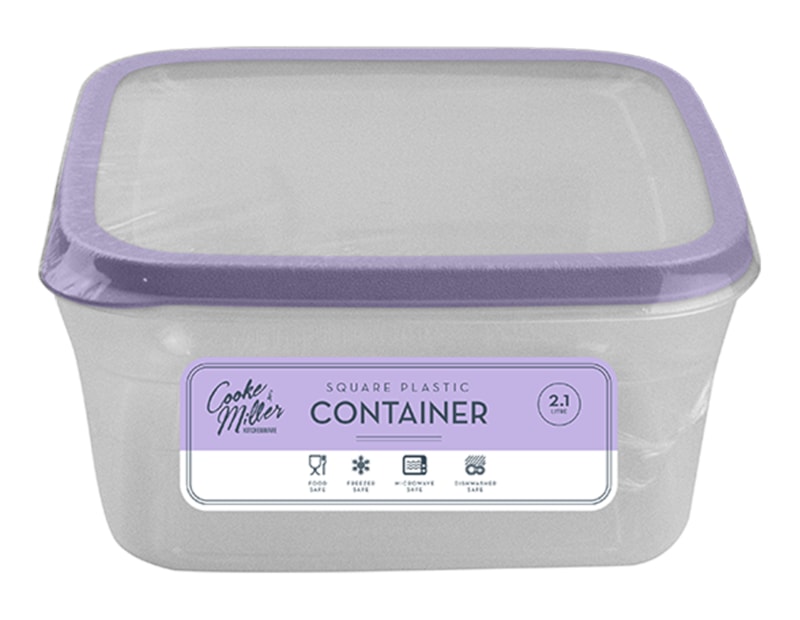 Wholesale Pastel Plastic Square Container 2.1L