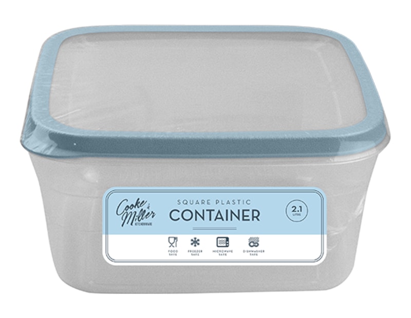 Wholesale Pastel Plastic Square Container 2.1L