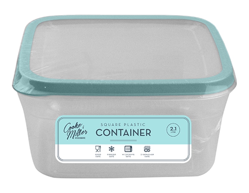 Wholesale Pastel Plastic Square Container 2.1L