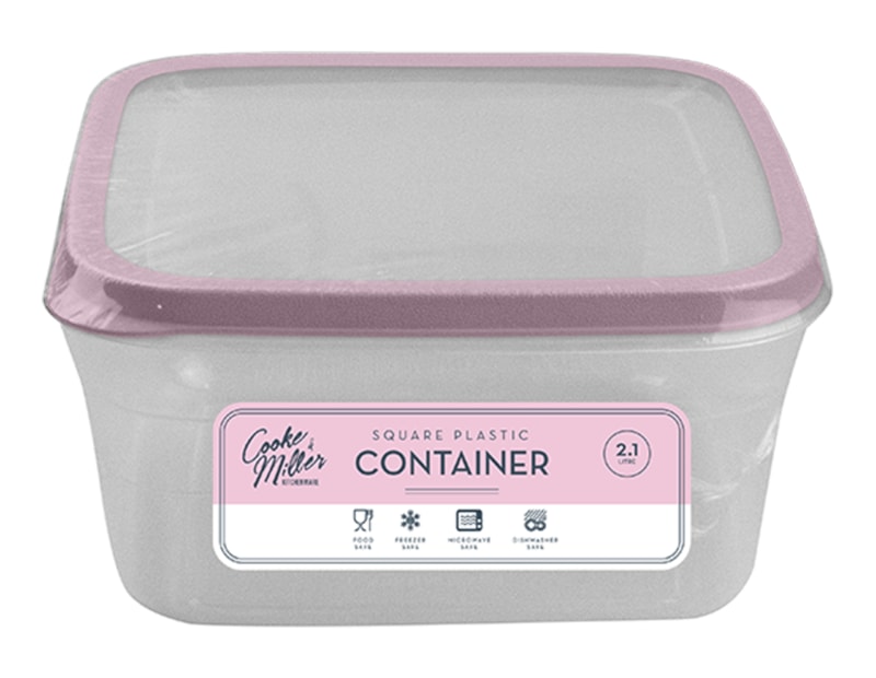 Wholesale Pastel Plastic Square Container 2.1L