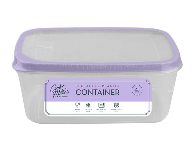 Wholesale Pastel Plastic Rectangle Container 2.1L