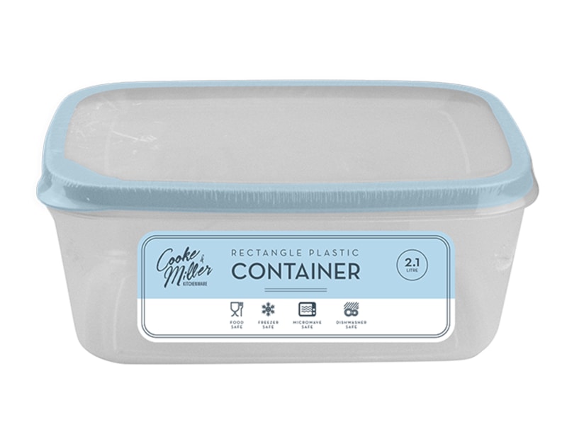 Wholesale Pastel Plastic Rectangle Container 2.1L