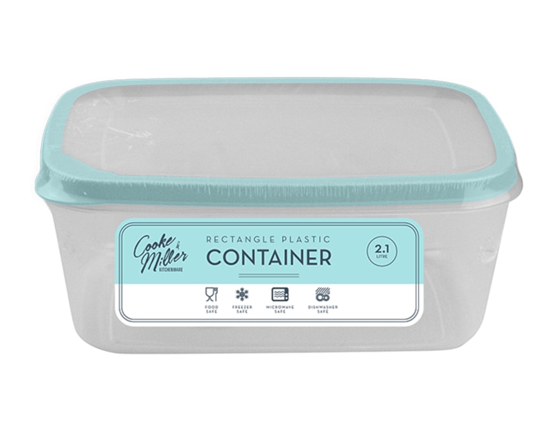 Wholesale Pastel Plastic Rectangle Container 2.1L