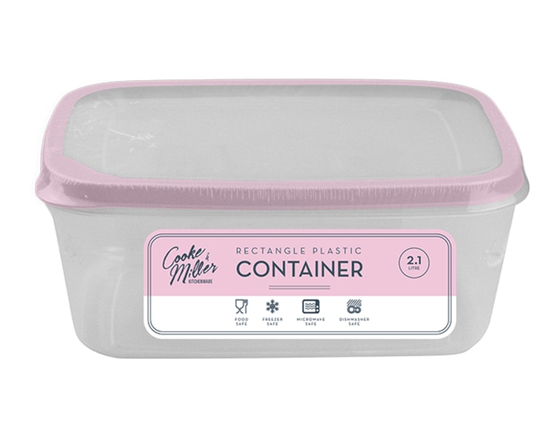 Wholesale Pastel Plastic Rectangle Container 2.1L