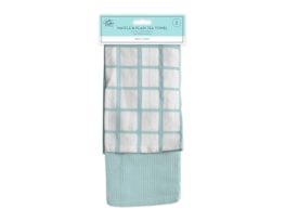 Wholesale Pastel Terry Waffle & Plain Tea Towel 2pk