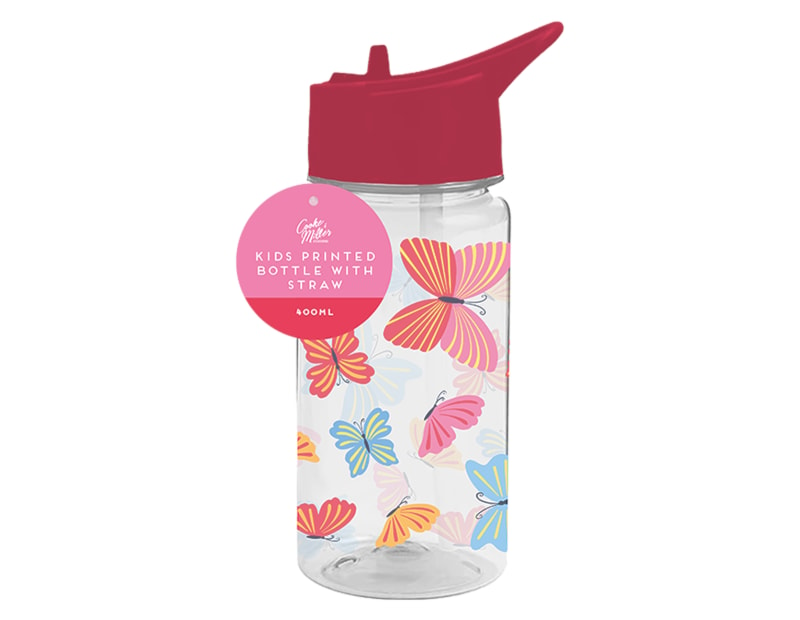 Wholesale Girls Printed Bottle With Straw