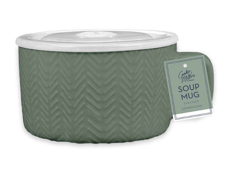 Wholesale Natural Embossed Soup Mug