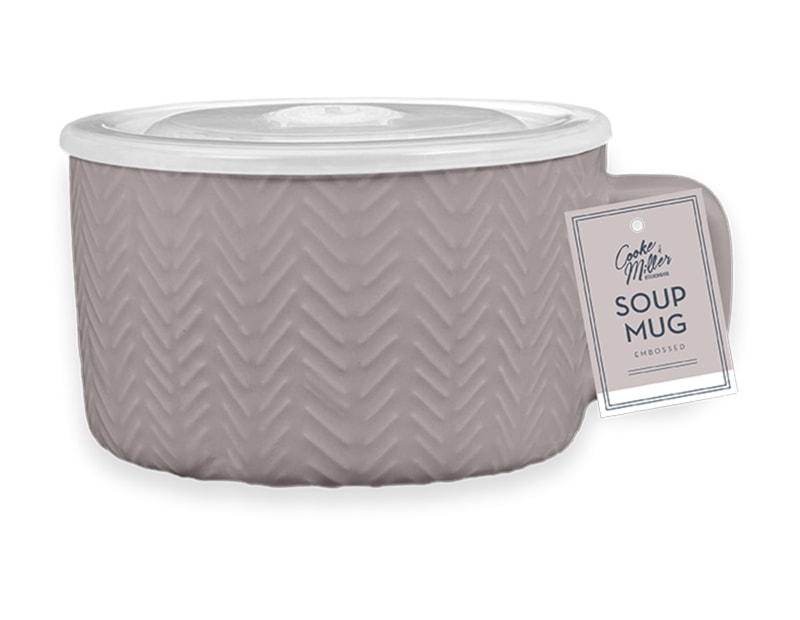 Wholesale Natural Embossed Soup Mug