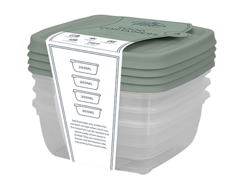 Wholesale Natural Plastic Container 4pk