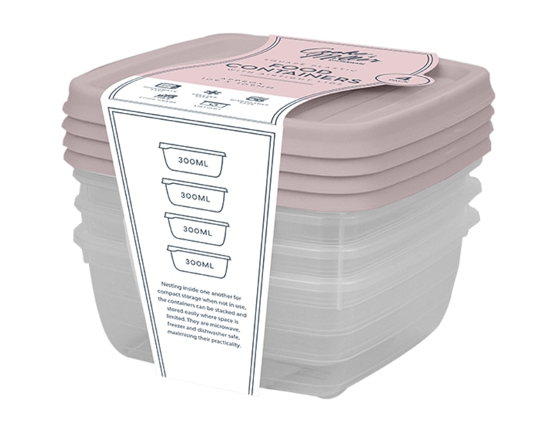 Wholesale Natural Plastic Container 4pk