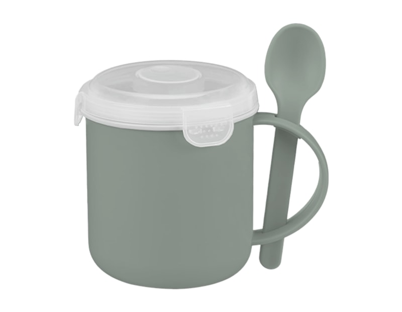 Wholesale Natural Microwavable Soup Mug With Spoon