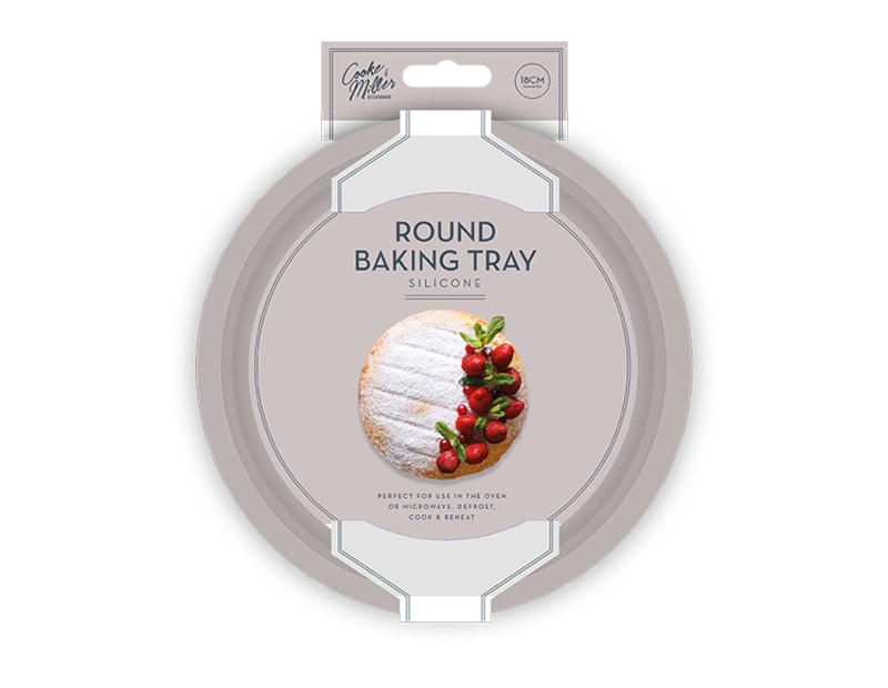 Wholesale Natural Silicone Round Baking Tray 18cm