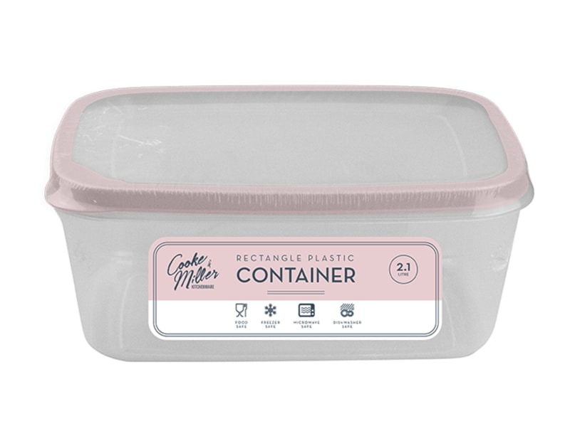 Wholesale Natural Plastic Rectangle Container 2.1L