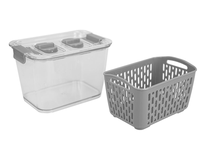 Wholesale Small Fridge Container with Removeable Basket