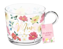 Wholesale Mother's Day Floral Glass Mug