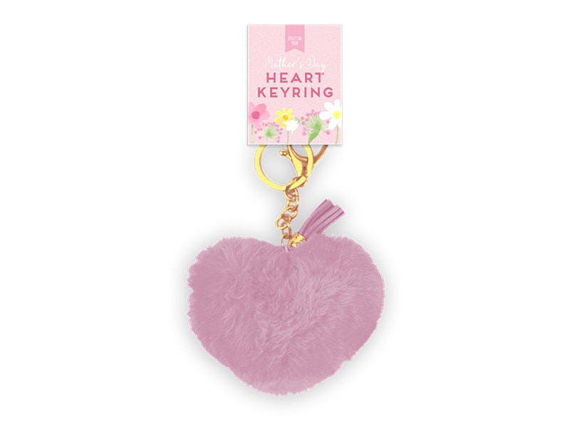 Wholesale Mother' Day Heart Plush Keyring