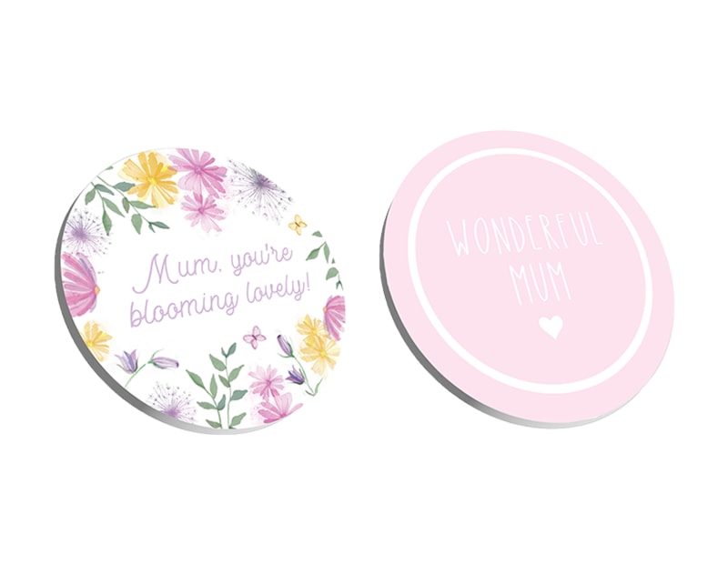 Wholesale Mother's Day Wooden coaster 10cm PDQ