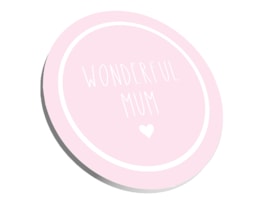 Wholesale Mother's Day Wooden coaster 10cm PDQ