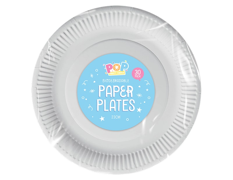 Wholesale white paper plates 23cm 30 pk