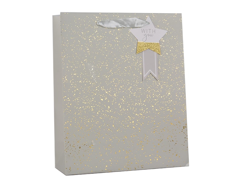 Wholesale Gold Glitter Speckle Large Gift Bag 30x42x12cm