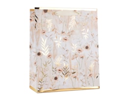 Wholesale Womens Foiled Floral Medium Gift Bag 26x32x12cm