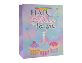 Wholesale Girls Foiled Birthday Medium Gift Bag 26x32x12cm