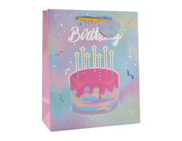 Wholesale Girls Foiled Birthday Medium Gift Bag 26x32x12cm