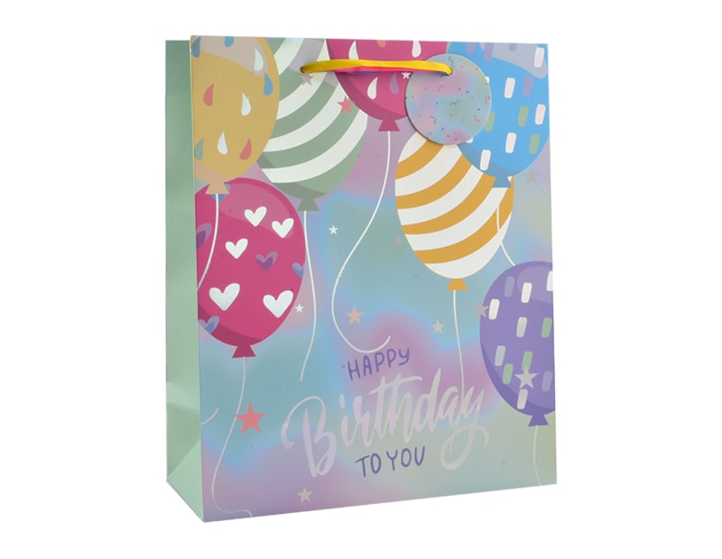 Wholesale Girls Foiled Birthday Large Gift Bag 30x42x12cm