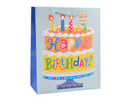 Wholesale Childrens Foiled Birthday Cake Large Gift Bag 30x42x12cm