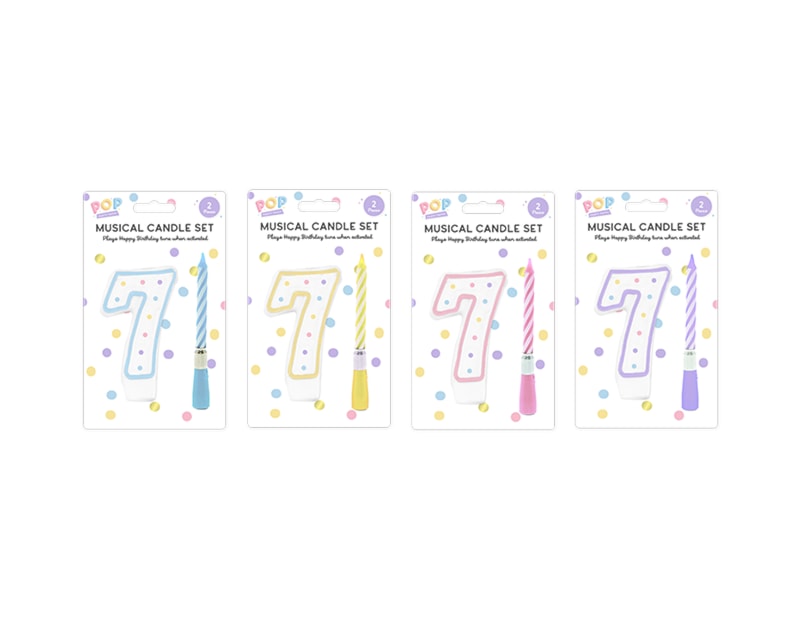 Wholesale Pastel Musical Birthday Candle Set