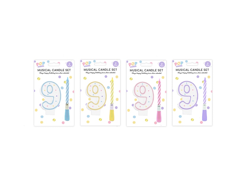 Wholesale Pastel Musical Birthday Candle Set