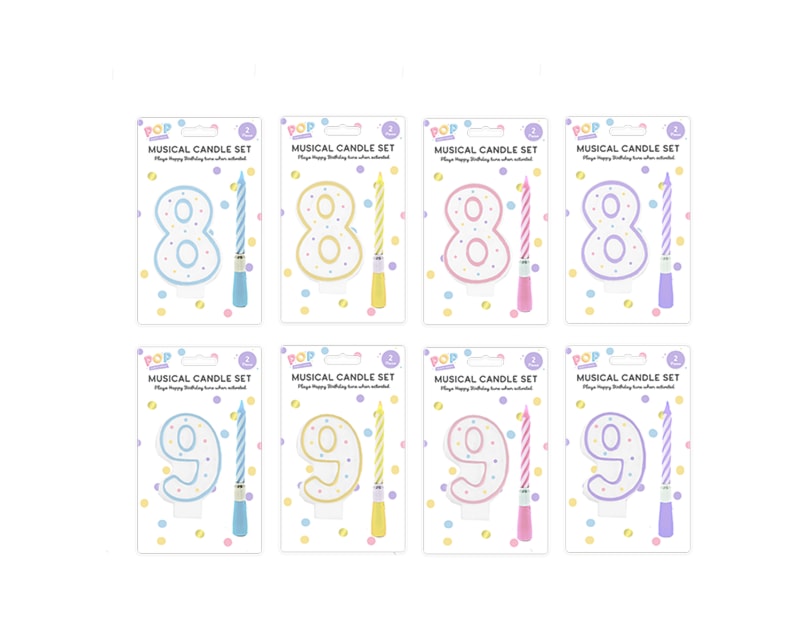 Wholesale Pastel Musical Birthday Candle Set