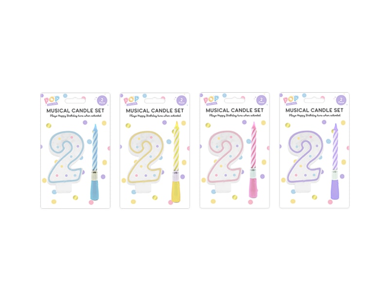 Wholesale Pastel Musical Birthday Candle Set