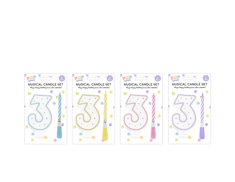 Wholesale Pastel Musical Birthday Candle Set