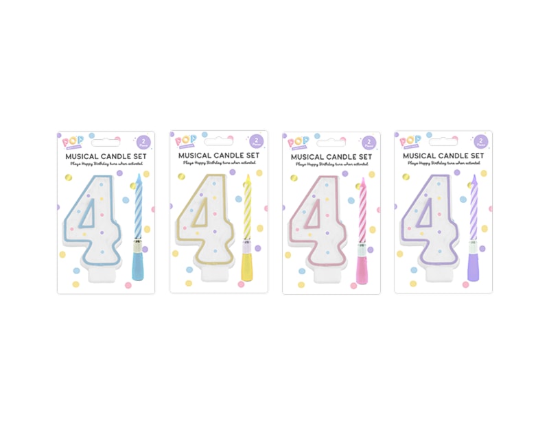 Wholesale Pastel Musical Birthday Candle Set